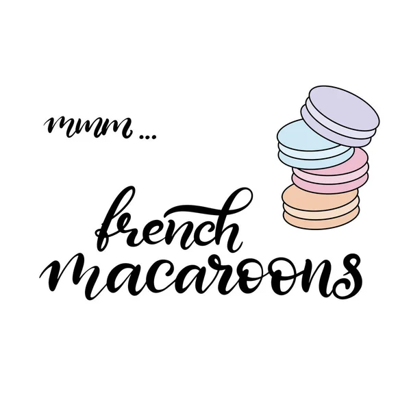 Ilustração vetorial macaroon com letras — Vetor de Stock