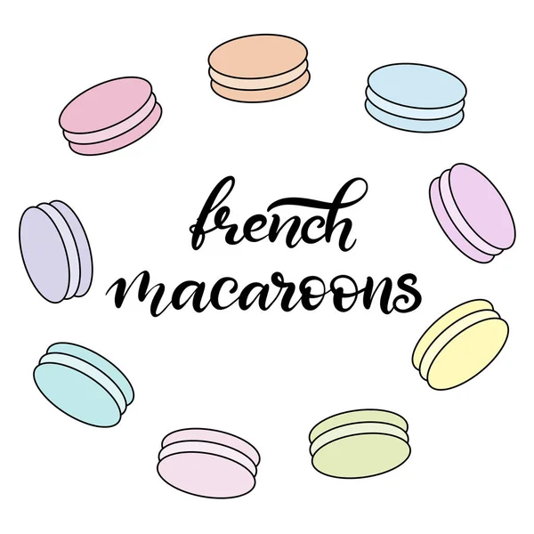 Ilustración vectorial macaroon con letras — Vector de stock