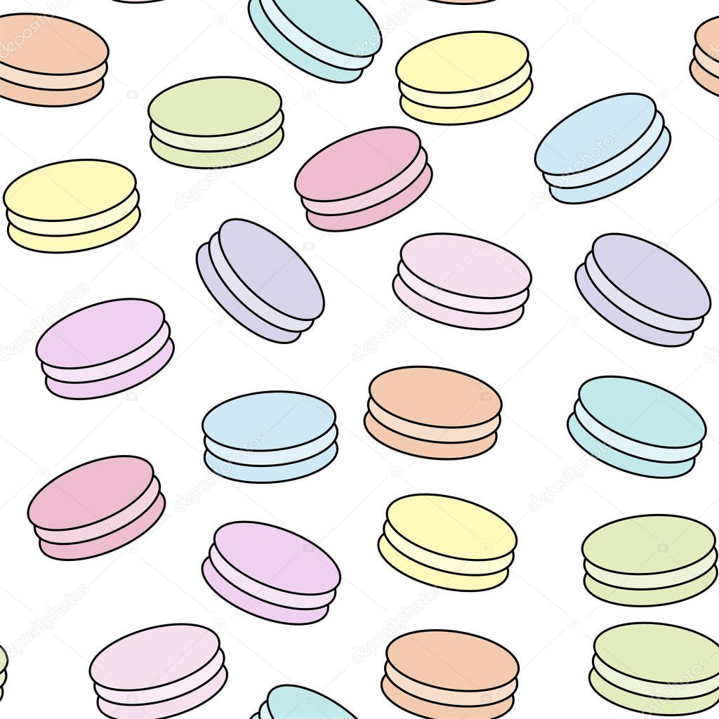 Macaroon vector illustration with lettering