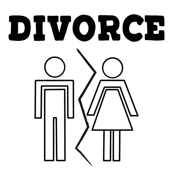 Illustrazione vettoriale della coppia divorziata — Vettoriale Stock