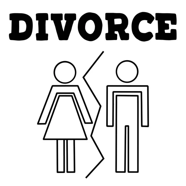 Ilustración vectorial de pareja divorciada — Vector de stock