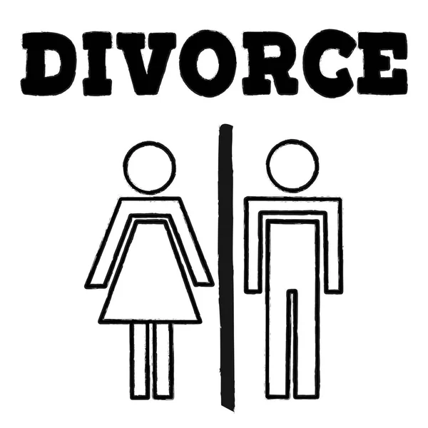 Vektör illustrstion boşanmış çift — Stok Vektör
