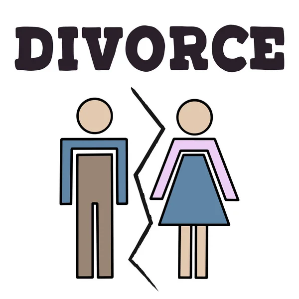 Ilustración vectorial de pareja divorciada — Archivo Imágenes Vectoriales