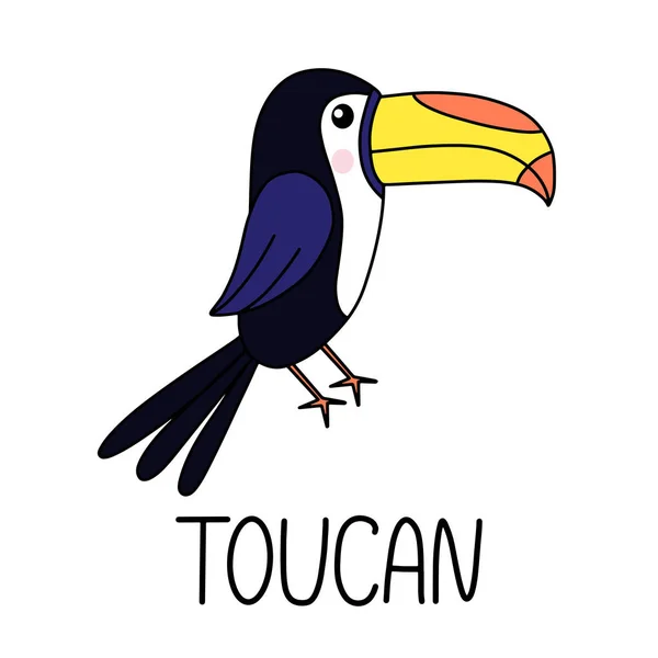 Toucan lettering vector illustration — Stock Vector