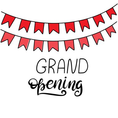 Şeritler ile büyük açılış yazı vektör illüstrasyon. 