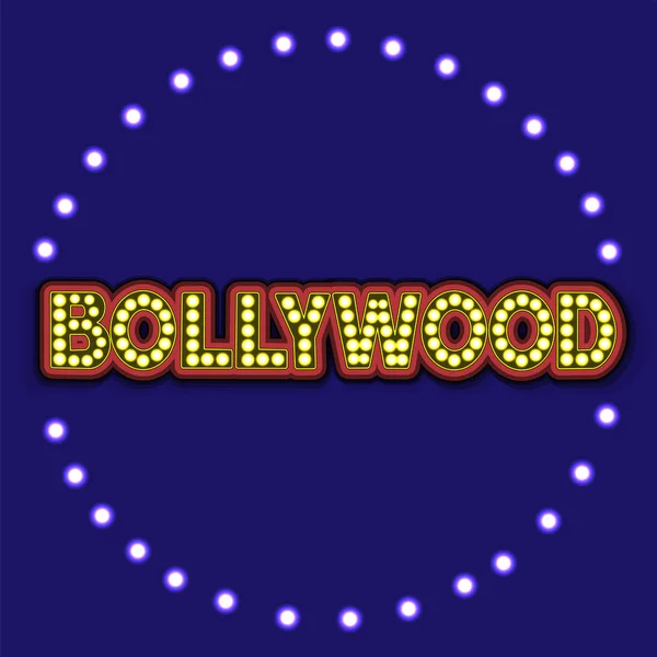 Bollywood tradicional indiana cinema lettering vetor ilustração . — Vetor de Stock