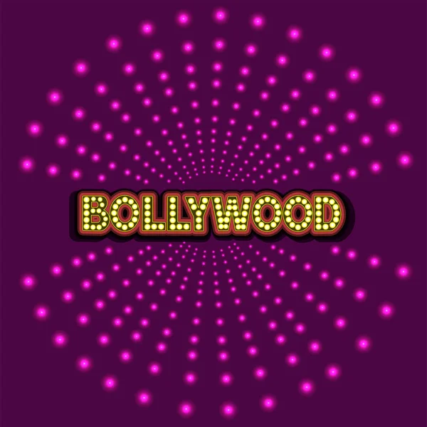 Bollywood tradicional indiana cinema lettering vetor ilustração . — Vetor de Stock