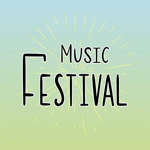 Illustration vectorielle de lettrage festival de musique — Image vectorielle