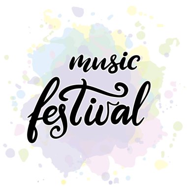 Müzik festivali yazı vektör illüstrasyon