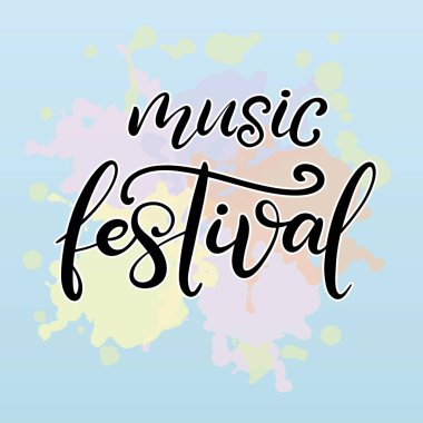 Müzik festivali yazı vektör illüstrasyon