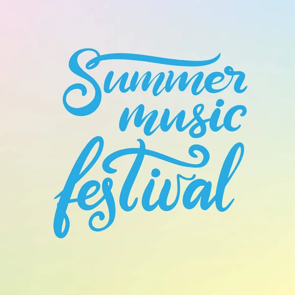 Music festival lettering vector illustration — Stock Vector