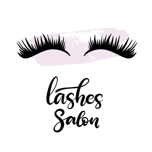 Lashes lettering vector ilustración — Vector de stock