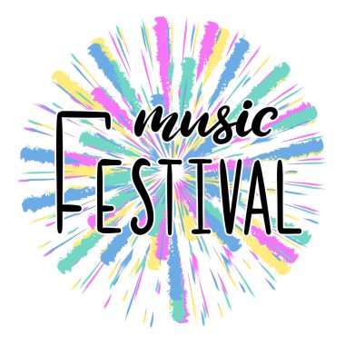 Müzik festivali yazı vektör illüstrasyon