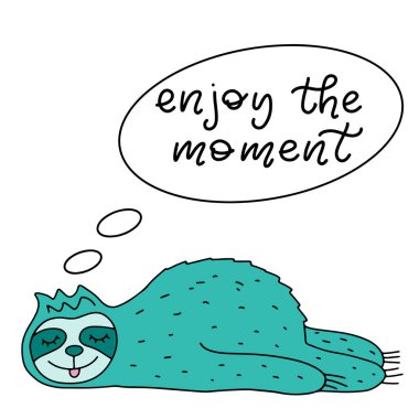 Harf vektör illüstrasyon ile sevimli tembellik.