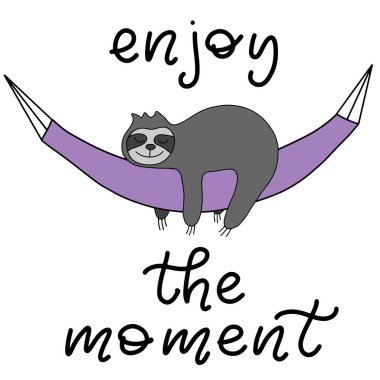 Harf vektör illüstrasyon ile sevimli tembellik.