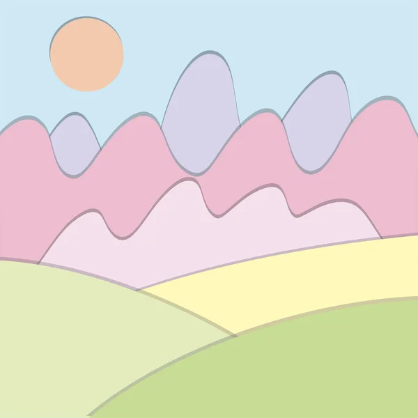 Vue paysage des champs verts — Image vectorielle