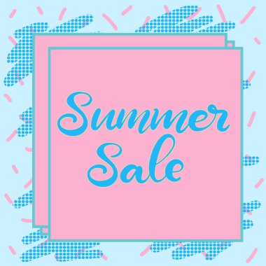 Memphis arka plan ile Yaz satış afiş