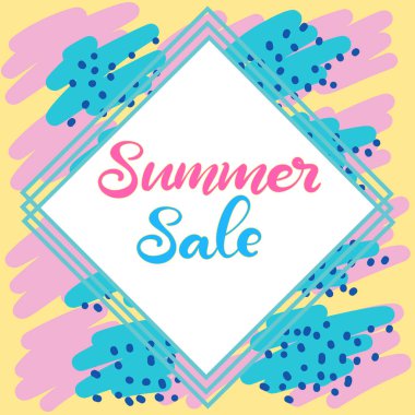 Memphis arka plan ile Yaz satış afiş