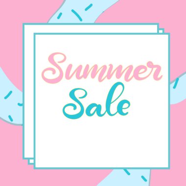 Memphis arka plan ile Yaz satış afiş