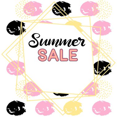 Memphis arka plan ile Yaz satış afiş