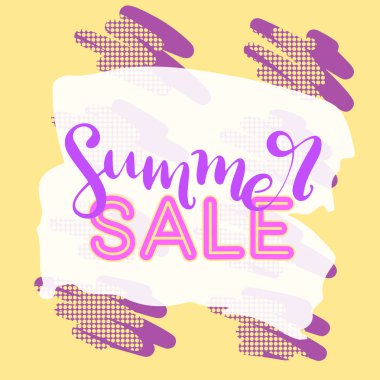 Memphis arka plan ile Yaz satış afiş