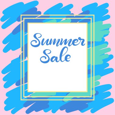 Memphis arka plan ile Yaz satış afiş