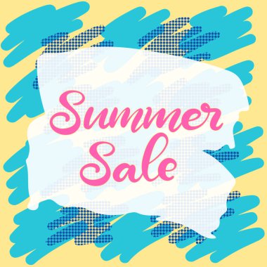 Memphis arka plan ile Yaz satış afiş