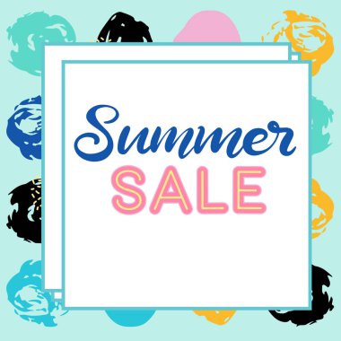 Memphis arka plan ile Yaz satış afiş