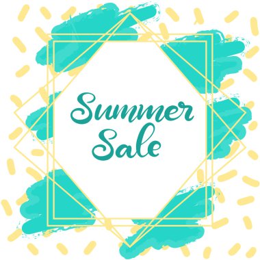 Memphis arka plan ile Yaz satış afiş