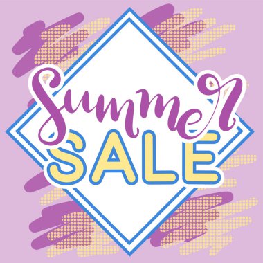 Memphis arka plan ile Yaz satış afiş