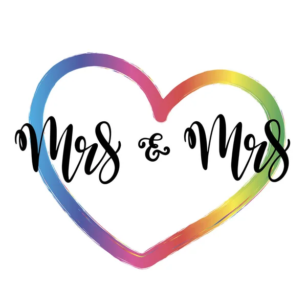 Lgbt orgulho lettering para casamento gay —  Vetores de Stock