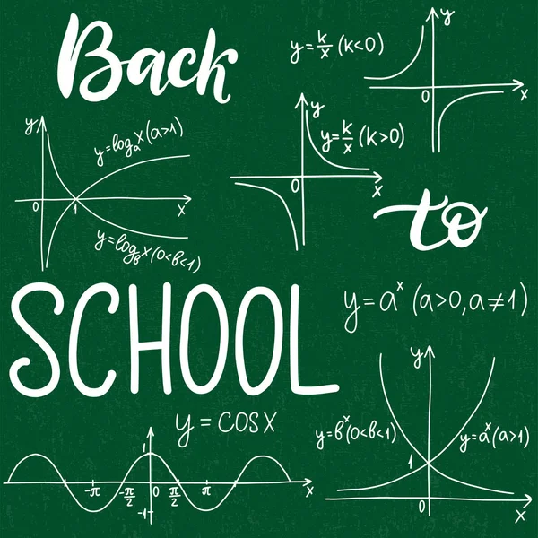 Padrão de educação com fórmulas e equações —  Vetores de Stock