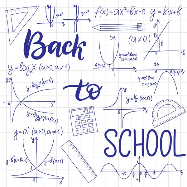 Oktatási minta formulával és egyenletekkel — Stock Vector