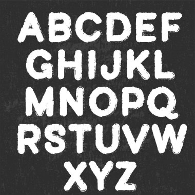 Elle çizilmiş yazı tipi, alfabe