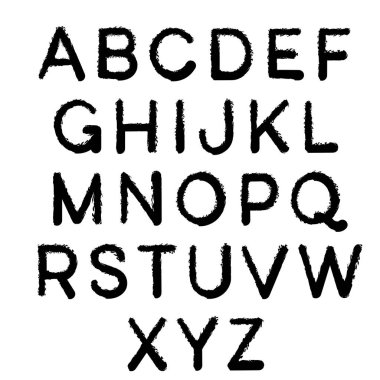 Elle çizilmiş yazı tipi, alfabe