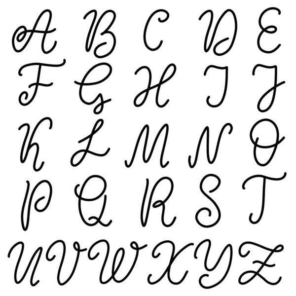 Γραμματοσειρά με χειροποίητα γράμματα, αλφάβητο — Διανυσματικό Αρχείο