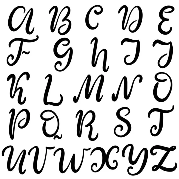 Caratteri lettering disegnati a mano, alfabeto — Vettoriale Stock