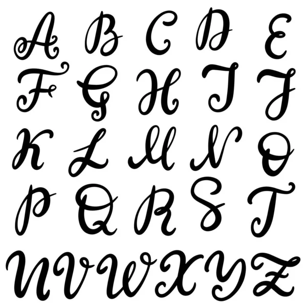 Hand drawn lettering font, alphabet — Stock Vector