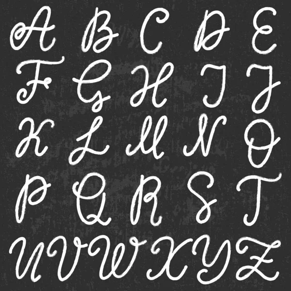 Hand drawn lettering font, alphabet — Stock Vector