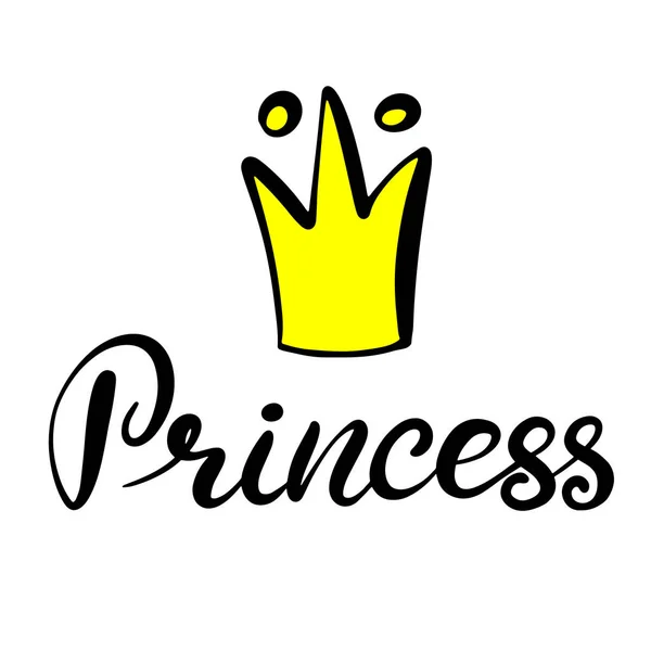 Kleine prinses belettering vector illustratie — Stockvector