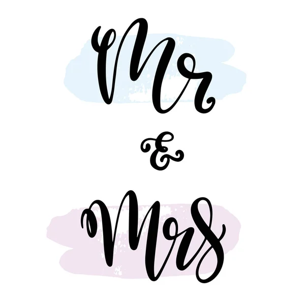Mr y la señora de diseño para la tarjeta de boda — Vector de stock