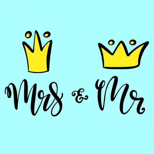 Mr és Mrs tervezés esküvői kártya — Stock Vector