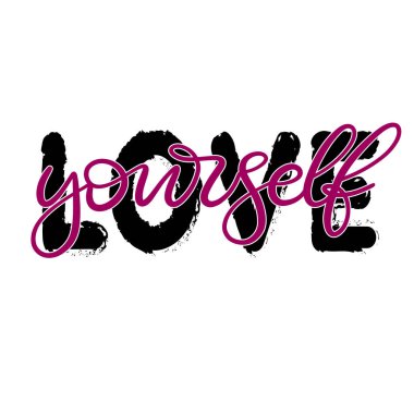 Siyah ve beyaz harfli vektör çizimi.