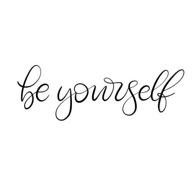 Siyah ve beyaz harfli vektör çizimi.