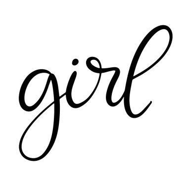 Siyah ve beyaz harfli vektör çizimi.