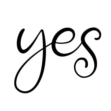 Siyah ve beyaz harfli vektör çizimi.