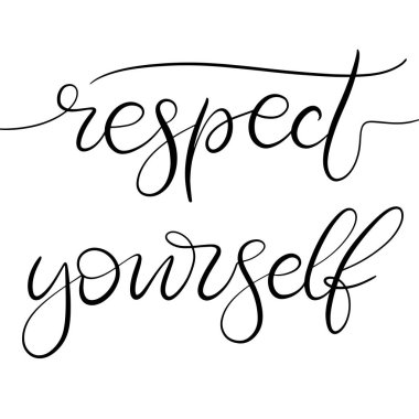 Siyah ve beyaz harfli vektör çizimi.