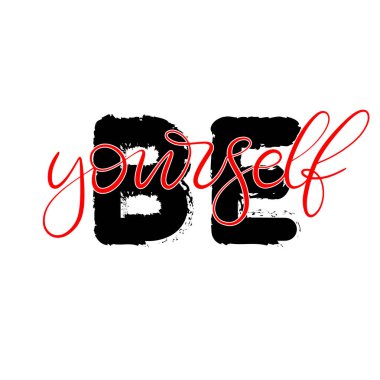 Siyah ve beyaz harfli vektör çizimi.