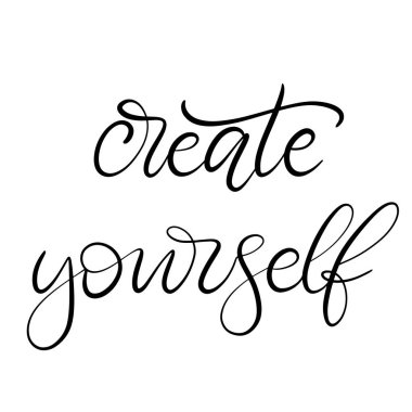 Siyah ve beyaz harfli vektör çizimi