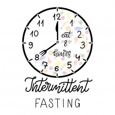 Intermittent Fasting lettering vector illustration clipart